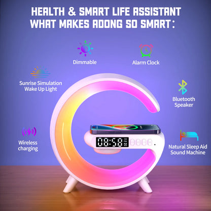 Smart Fast Charging Alarm Clock Atmosphere Light for Bedroom - Wealth & Riches 